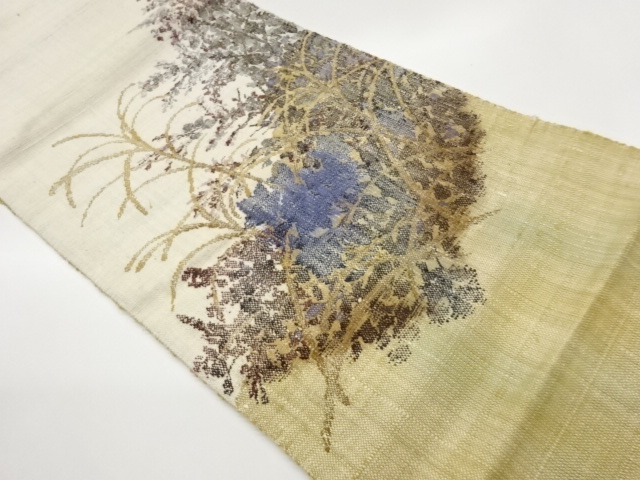 JAPANESE NAGOYA OBI / MAWATA TSUMUGI / WOVEN PLANTS